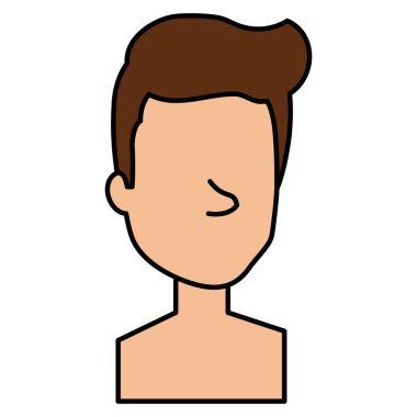 genç adam gömleksiz avatar karakter