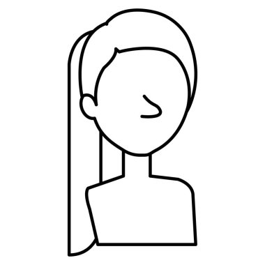 güzel ve genç kadın gömleksiz karakter