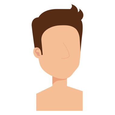 genç adam gömleksiz avatar karakter