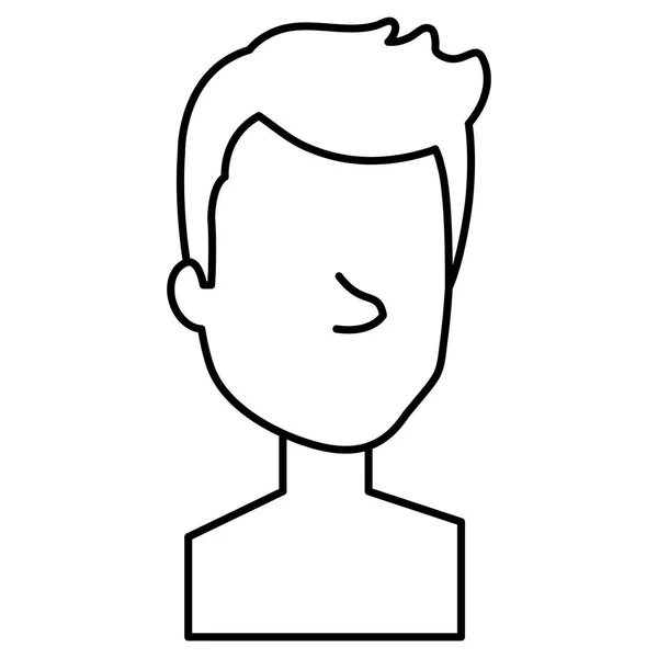 Молодий чоловік без сорочки аватар персонаж — стоковий вектор