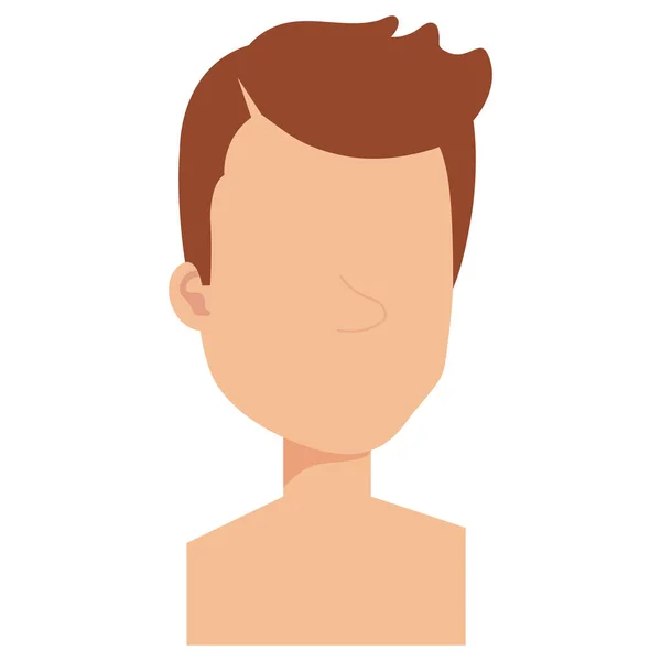 Mladý muž shirtless avatar postava — Stockový vektor