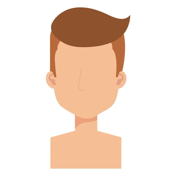 Young man shirtless avatar character — Stock Vector