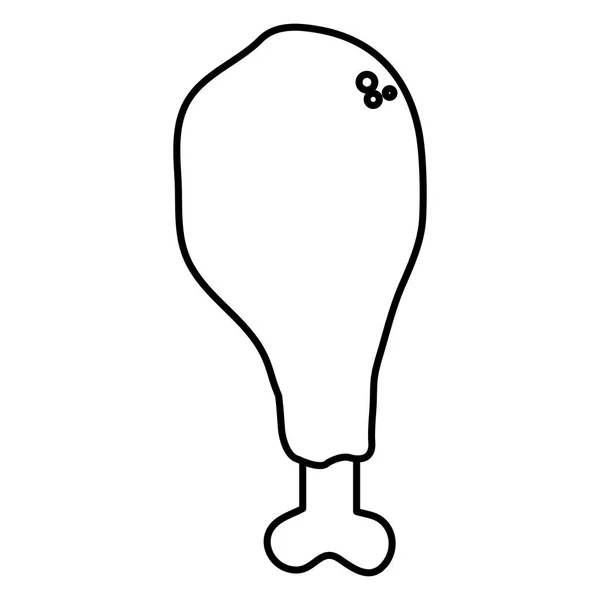Смачна куряча ікона стегна — стоковий вектор