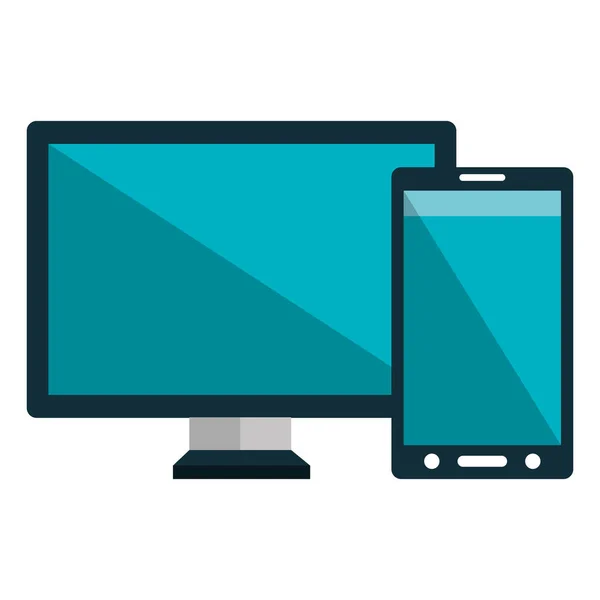 Monitor a smartphone zařízení — Stockový vektor