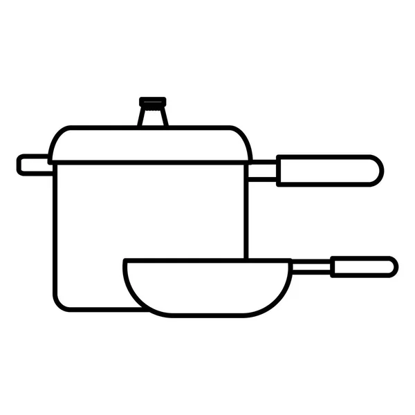 Potten och pan köksredskap — Stock vektor