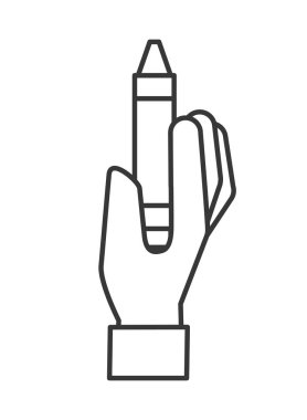 pastel boya kalem rengi tutan el