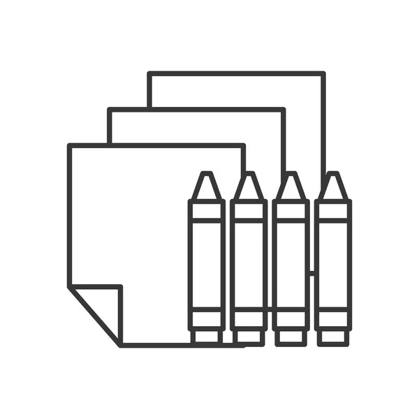 Lápis de cor de design gráfico e ferramentas de folha — Vetor de Stock