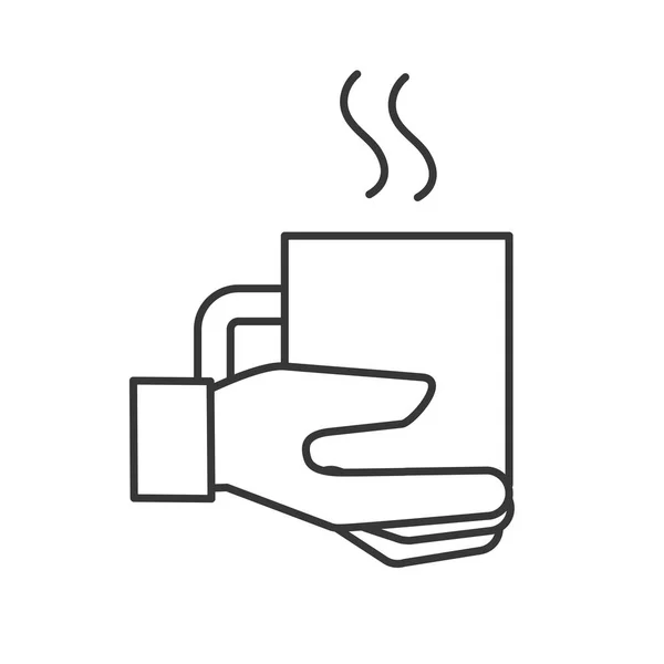 Ręka trzyma kawy filiżanka gorący napój — Wektor stockowy