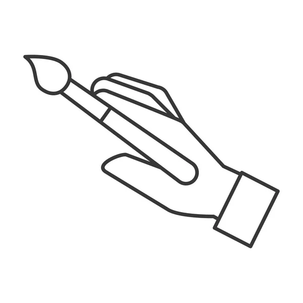 Mano de diseñador gráfico con herramienta de pincel — Vector de stock
