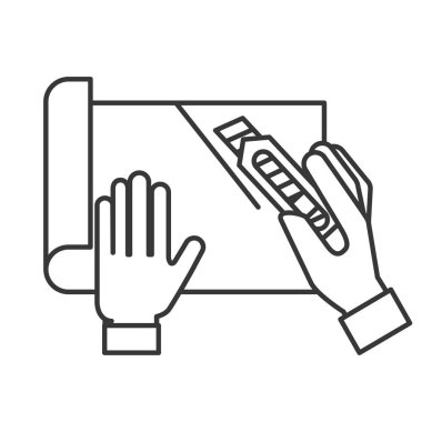 bir kağıt kesme grafik tasarımcı eller