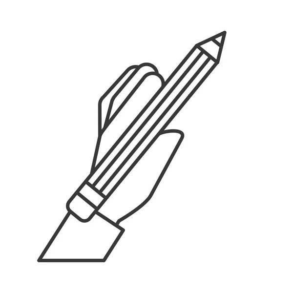 Графічний дизайн рука тримає олівець — стоковий вектор