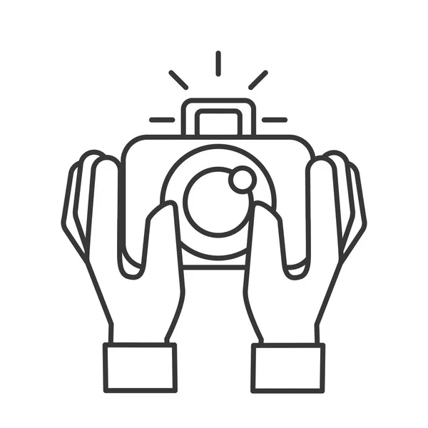 手持相机小工具的手 — 图库矢量图片