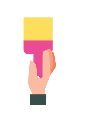 sanatsal boya fırçası tutan el