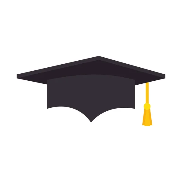 Chapeau de graduation icône isolée — Image vectorielle