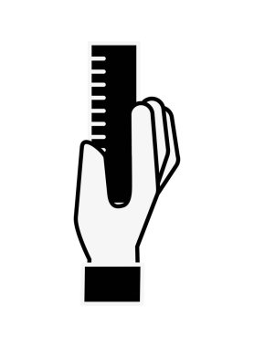 grafik tasarımcı el holding cetvel