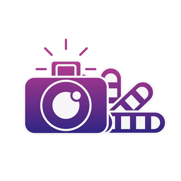 Design gráfico câmera fotográfica tom de cor —  Vetores de Stock