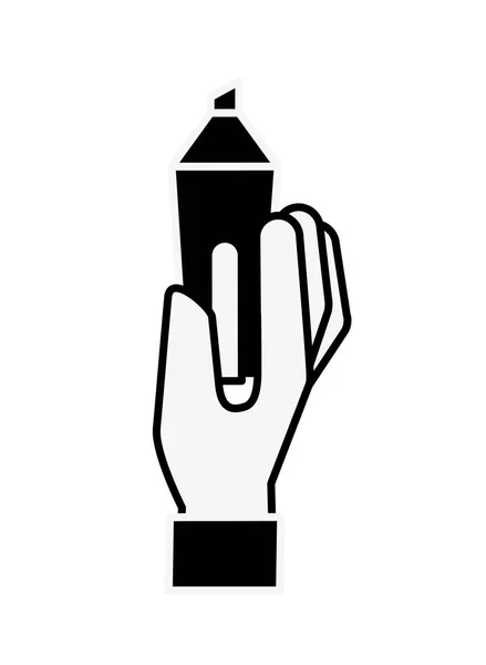 Designer gráfico mão segurando caneta marcador — Vetor de Stock