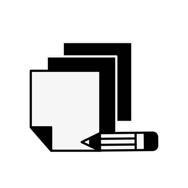 Grafisch ontwerp vellen papier en potlood tools — Stockvector