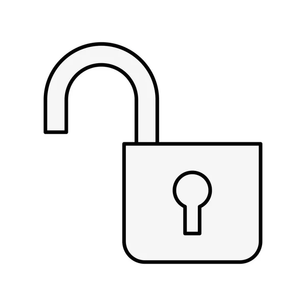 Open padlock security protection symbol — Stock Vector