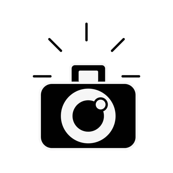 Appareil photo appareil photo objectif flash graphique — Image vectorielle