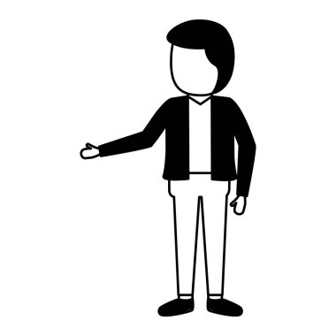 Adam ayakta duruyor.