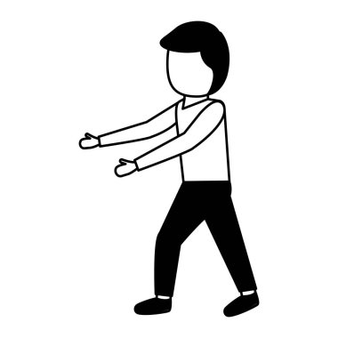 Adam ayakta duruyor.