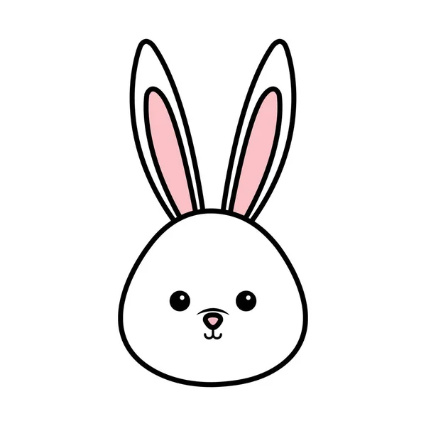 Personnage de tête de lapin mignon — Image vectorielle