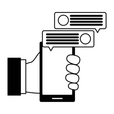 smarphone konuşma balonları ile