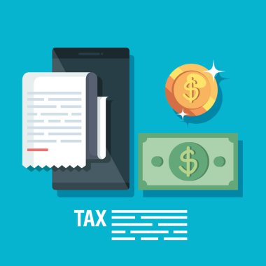 Fatura Finans raporu ve para ile Smartphone