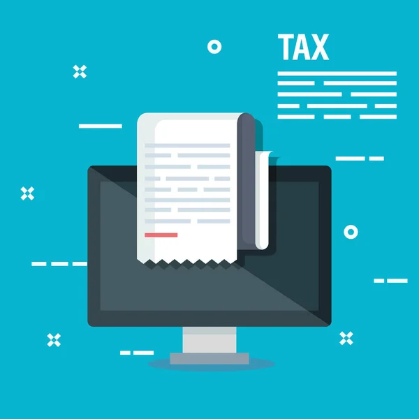 Έκθεση φορολογική υπηρεσία των επιχειρήσεων και του υπολογιστή — Διανυσματικό Αρχείο