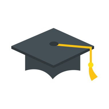 şapka mezuniyet izole simgesi