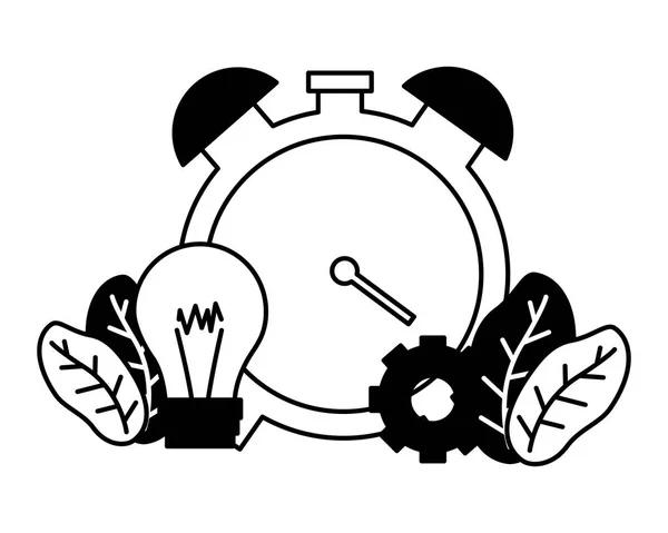 Ampoule horloge de travail — Image vectorielle