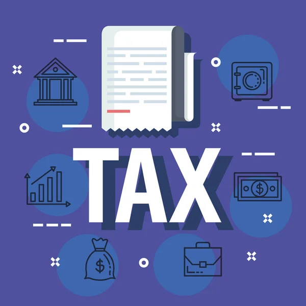 Finance service tax document report — Stock Vector