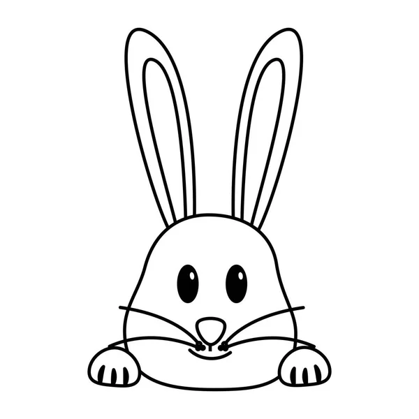 Lindo conejo cara — Vector de stock