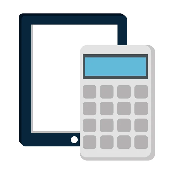 Calculator math met Tablet PC — Stockvector