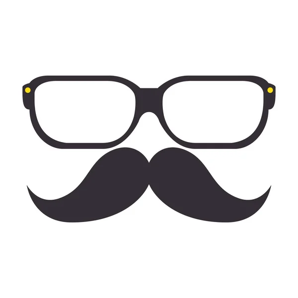 Bigode e óculos estilo hipster —  Vetores de Stock