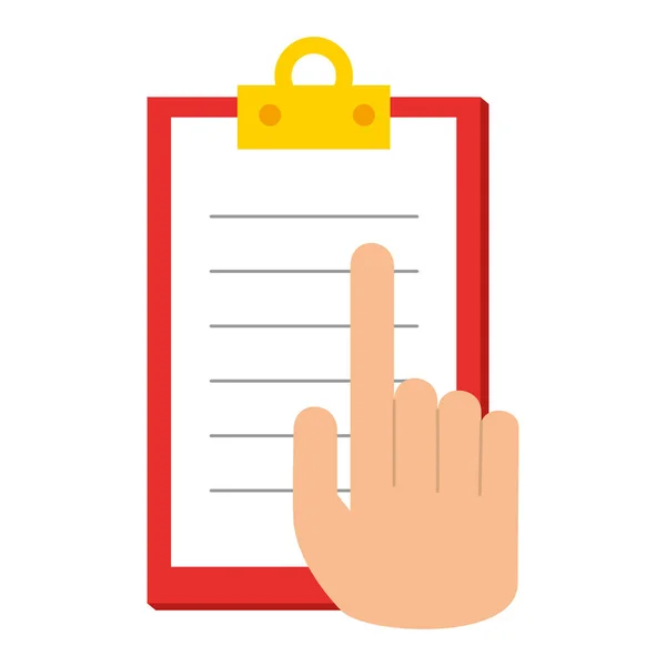 Hand with checklist clipboard — Stock Vector