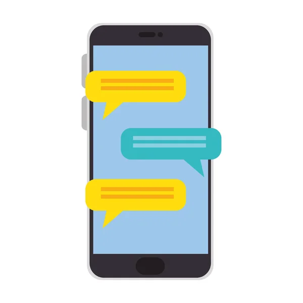 Smartphone con aplicación de chat — Vector de stock