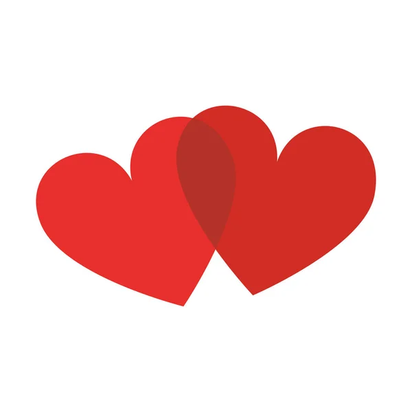 Corazones icono símbolo del amor en el día de San Valentín — Vector de stock