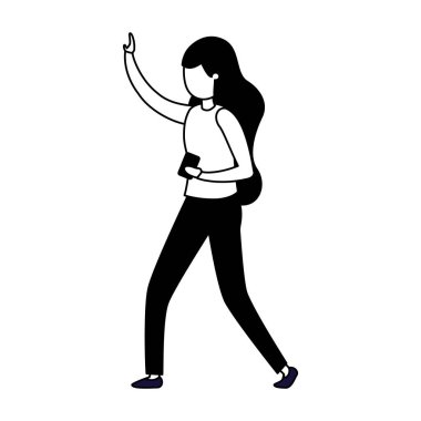 smartphone avatar karakter olan kadın