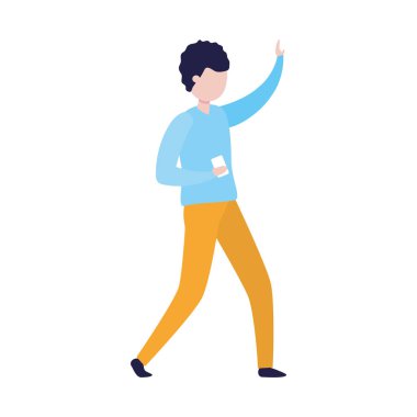 adam akıllı telefon avatar karakter ile