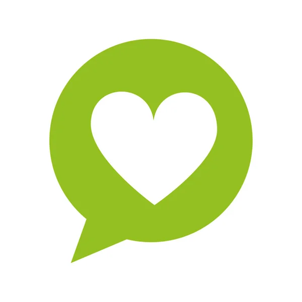 speech bubble dialog box with heart love icon