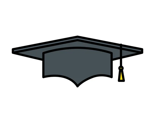 Chapeau graduation icône isolée — Image vectorielle