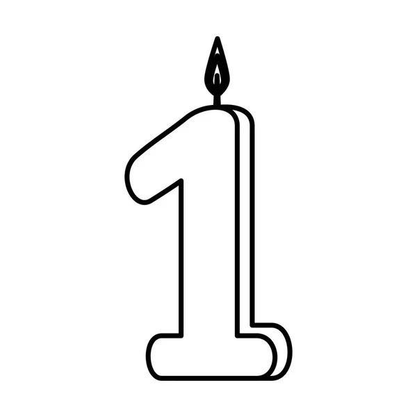 Bougie anniversaire numéro un — Image vectorielle