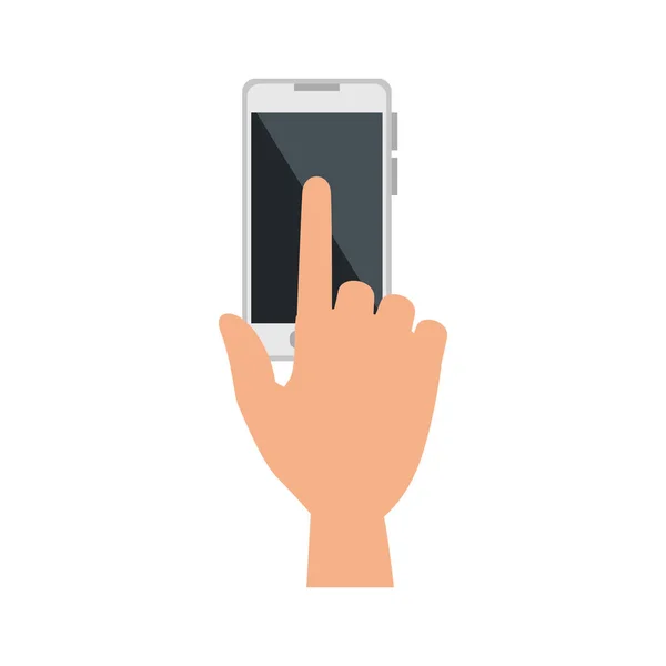 Hand med hjälp av smartphone-enhet — Stock vektor