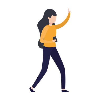 smartphone avatar karakter olan kadın