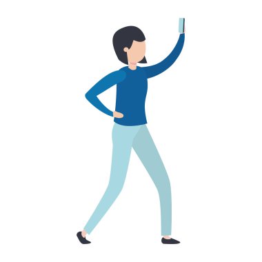 smartphone avatar karakter olan kadın