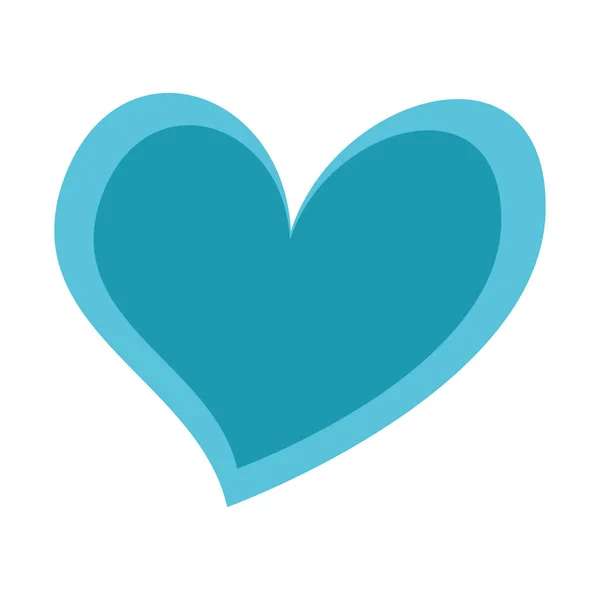 Modré srdce lásky romance vášeň designu — Stockový vektor