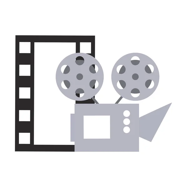 Cinema projector en tape filmpictogram — Stockvector
