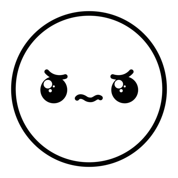 Kawaii emoji face — Vetor de Stock